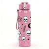 1PC Skull Moon Witch Pattern 750ml Color Plastic Sports Water Bottle Leakproof Flip Straw Lid Suitable for Sports Office Home Use