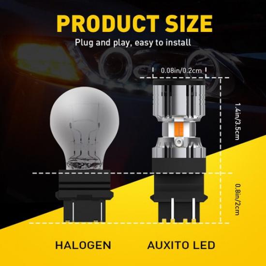 2X  LED Turn Signal Light Bulbs Switchback 3157 4157 Amber/White 4K EOA
