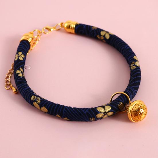 Pet Collar Chinese Style Decorative Skin Friendly Adjustable Cat Dogs Necklace Collar with Pendant Bell for Festival