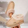Anti-slip Thick Plush Snow Boots Women Faux Suede Platform Fur Winter Boots Woman Slip On Warm Cotton Padded Shoes Female