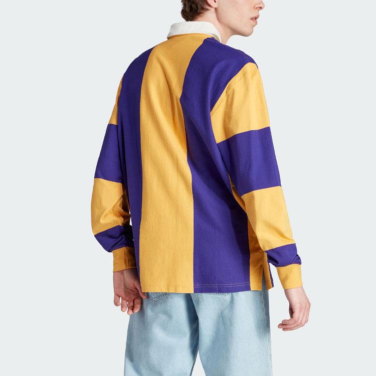adidas Originals Hack Rugby Langarm-Poloshirt Lila/Gelb Unisex IJ5956