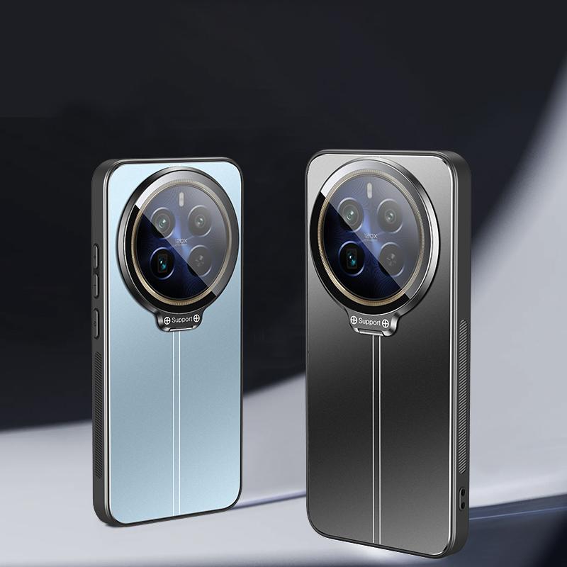 For Realme 12 Pro 5G/12 Pro+ 5G Case with Lens Kickstand Shockproof PC+TPU Phone Cover