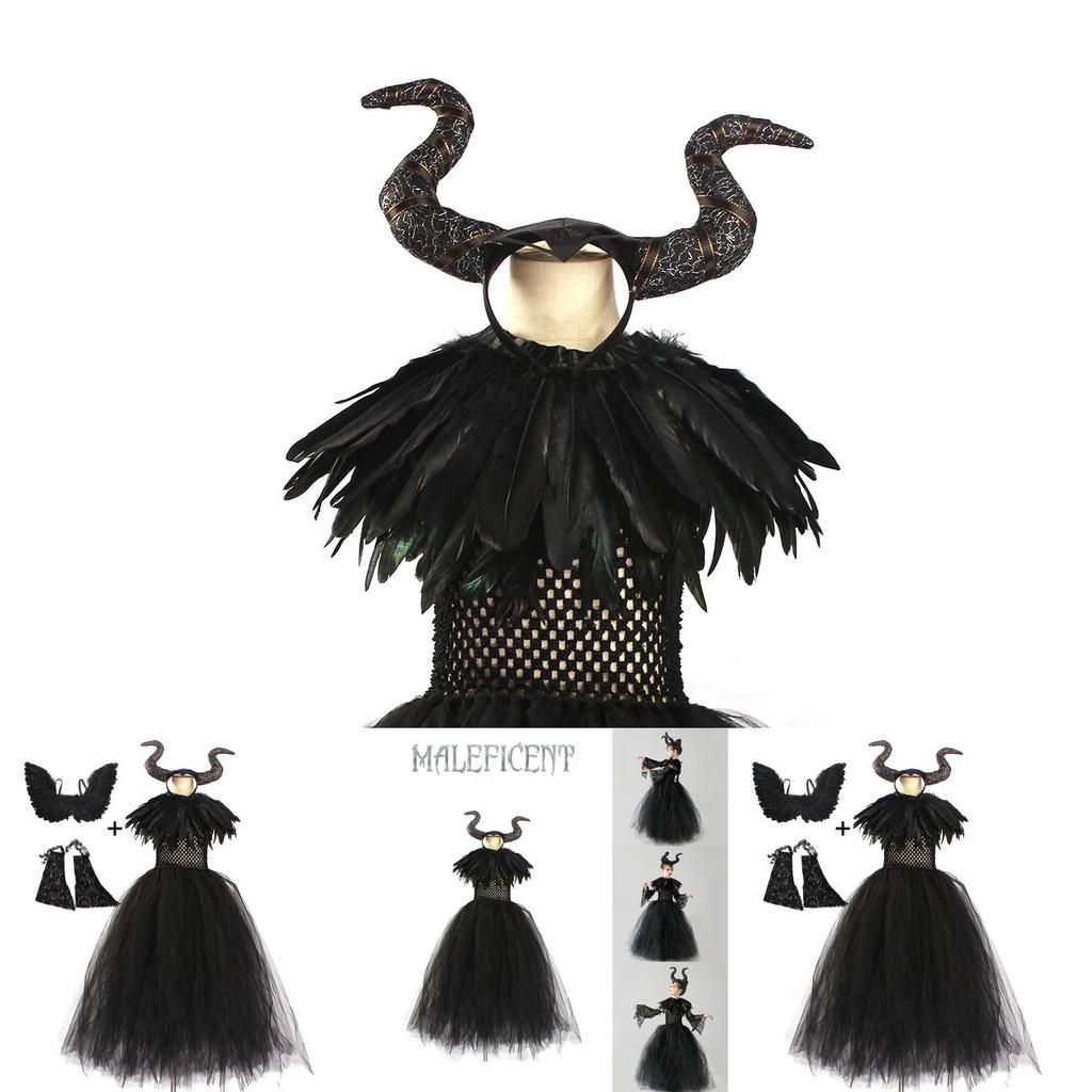 Maleficent Angelina Jolie Cosplay Kostuum Jurk Halloween Feest Outfit Voor Kinderen