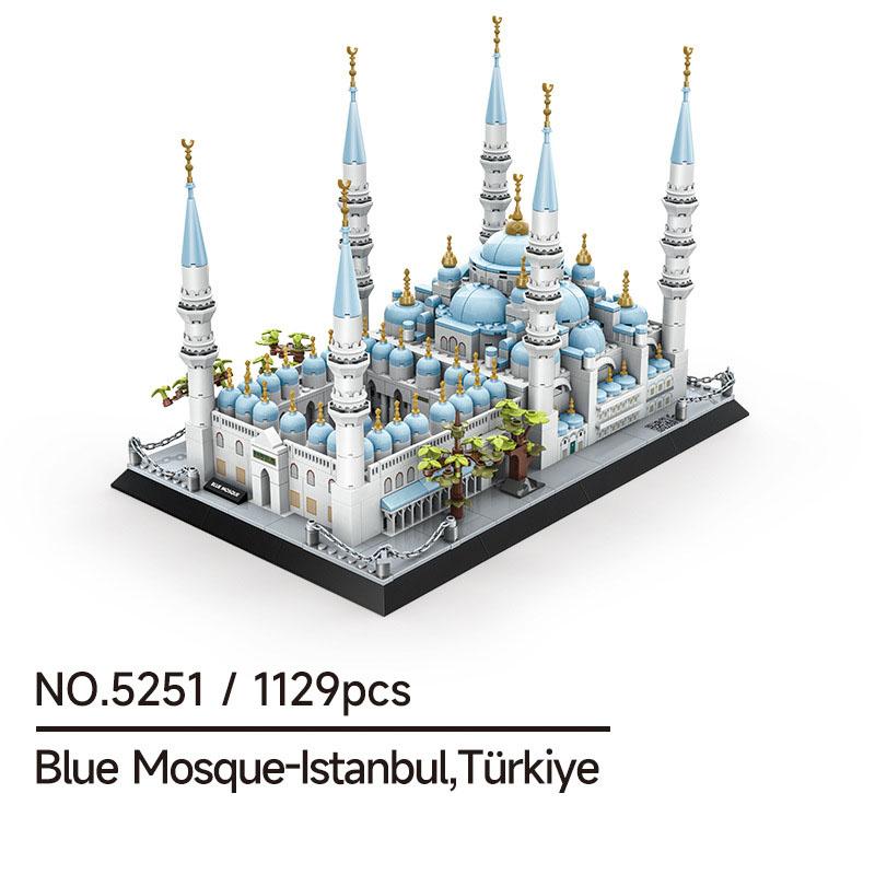 More styles Creative Mosque Famous Architecture Building Block Model Sets Bricks Toys Collection For Kids and Adults Gifts