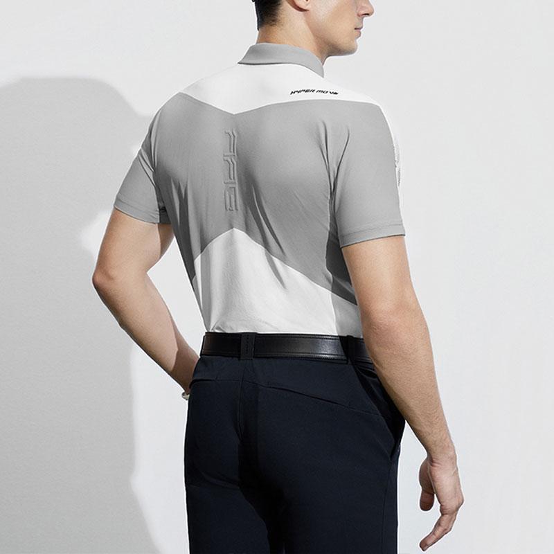 FILA Golf Series Color Block Elite Knitted Short Sleeve Polo Shirt Men Polo Shirts Jade-White A11M415106F-WT