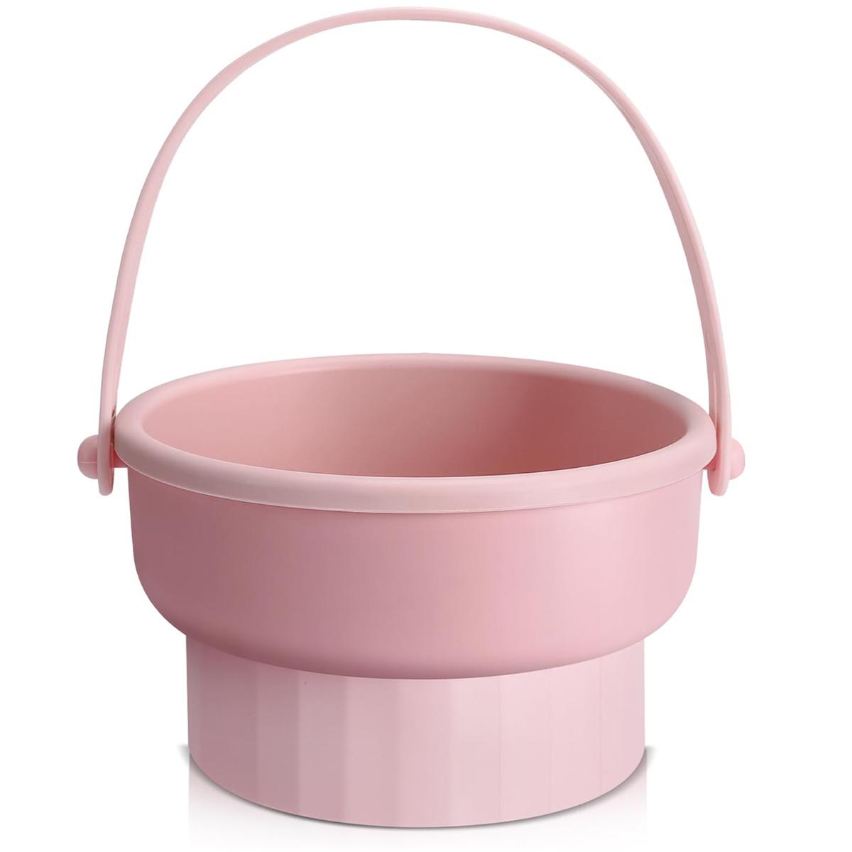 

3 in 1 Makeup Brush Cleaner Mat, Silicone Makeup Brush Cleaner Bowl Cosmetic Brushes Cleaning Pad Tool Organizer for Storage рожевий