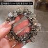 1PC high-end fuchsia head flower crystal hair band women's ponytail headrope 2025 new ball head tie hair rubber band hair accessories