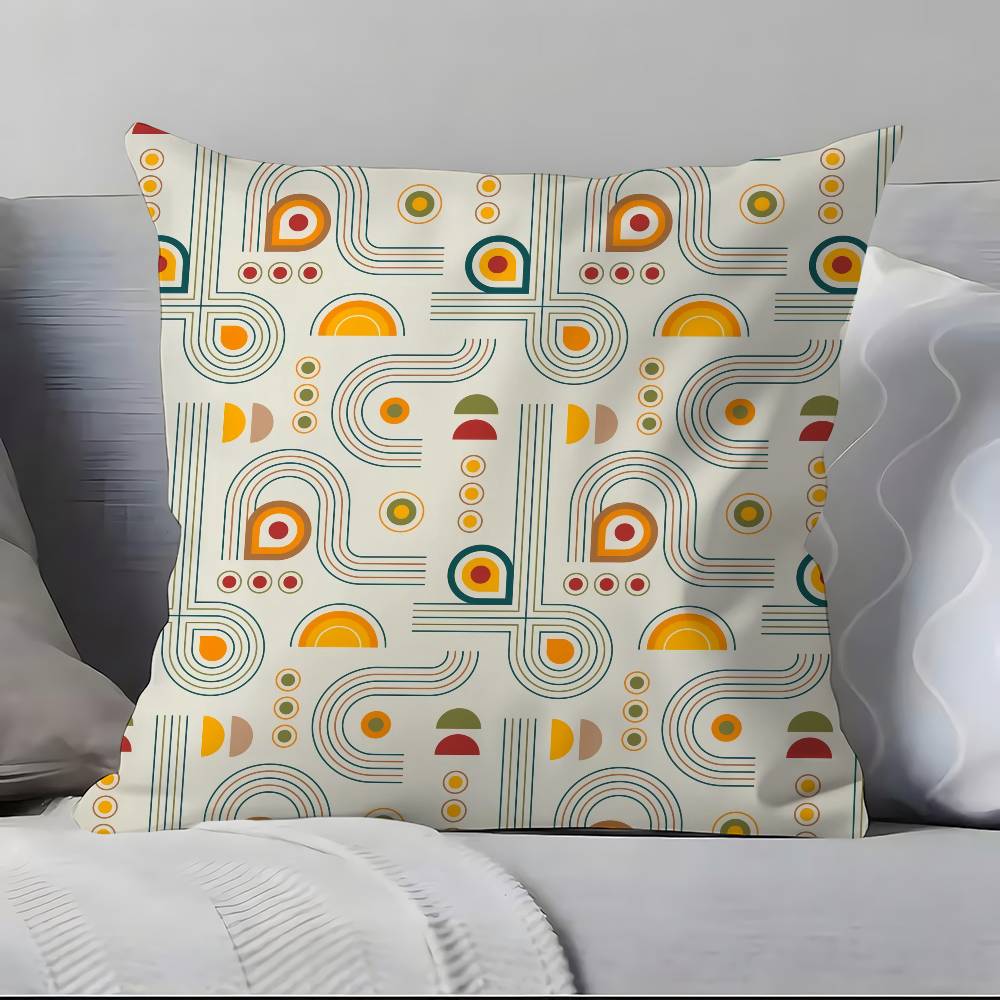Boho Plant Nordic Pillow Case Anti-dustmite Pillowcase Invisible zipper silky short plush Sofa cushion cover
