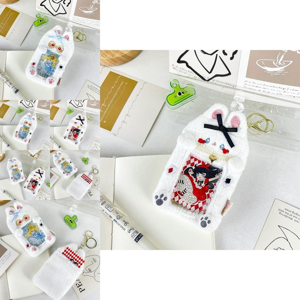 Entzückender Kaninchen-Plüsch-Kartenhalter mit niedlichem Schleifendesign Perfekt für Paare und Sammler