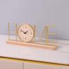 Battery Powered European Desk Clock Creative Wood Retro Clock Iron Craft Clock  Living Room Decor