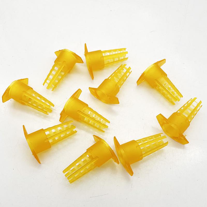 300Pcs Beekeeping Tools Cell Protector Cages Yellow Plastic Bee Queen Cage Protective Cover Beekeeping Equipment