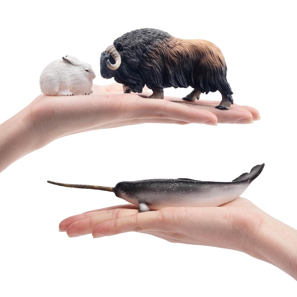 TOYMANY 12-Piece Arctic Animal Figure Set, Realistic Arctic Animal Models, Popular Animal Toys, Birthday Gifts, Decorations, Christmas, New Year's