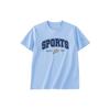 Lifestyle Series Logo Print Letter Short Sleeve T-Shirt Women Tops Morning-Blue 162338109-2