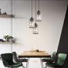Lampe à suspension - NETTLIFE - 3 flammes - cristal noir - 3×E27 - Ø20×H140 cm