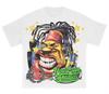 Custom Designer with Logo Your Own Brand Oversized Distressed Tee Camiseta 2D Screen Print Cropped T Shirt Men