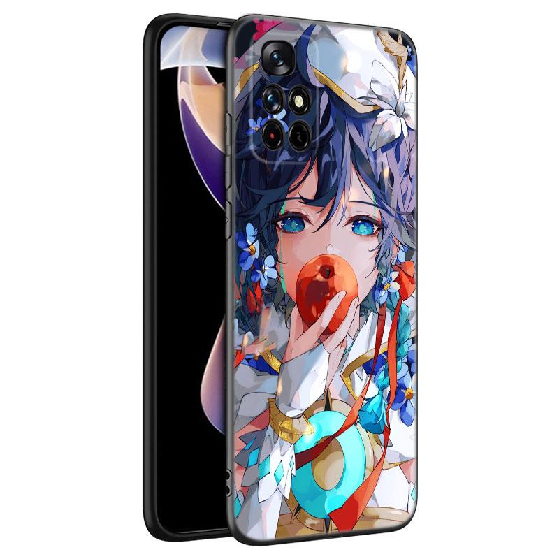 Genshin Impact Raiden Shogun Baal Case For Xiaomi Redmi Note 7 8 9 10 Lite 11 11E 11T 12 Pro 11S 4G 10T 5G 8T 9S 10S Black Cover