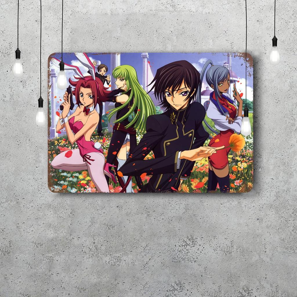 Code Geass Anime Vintage Metal Tin Signs Posters Decor Retro Metal Plaque Wall Art Decor for Garage Bar
