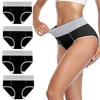 4 Pack Women's Soft High Waisted Briefs Cotton Underwear Comfy Stretchy Full Coverage Panties