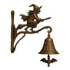Halloween Witch Bells Multi-Purpose Broom-Riding Witch Bell Wear Resist Resin Broom Witch Doorbells for Door Decorative Hanger