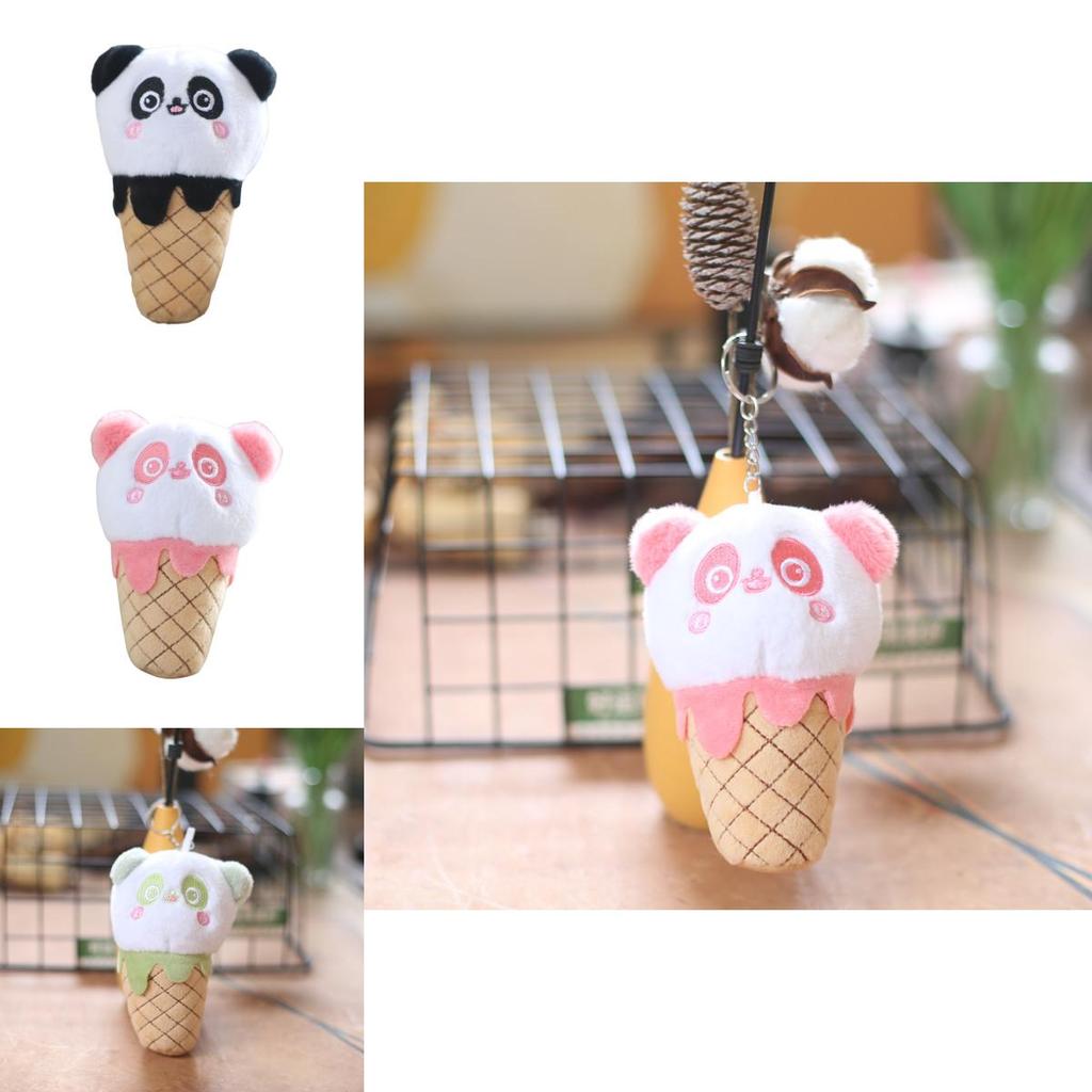 Cute And Adorable Cone Panda Keychain Plush Toy Bag Pendant