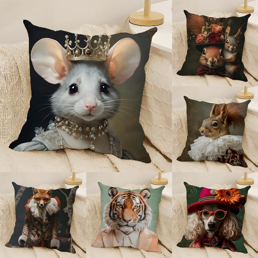 Nordic Fashion Animal Pillow Case Linen Cushion Covers For Decorative Sofa Home Pillows Case Car Chair Pillows Cases