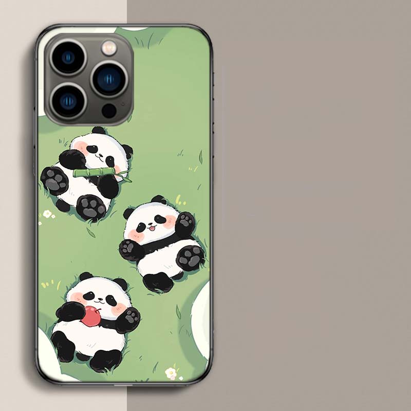 Very Cute Little Panda Phone Case For Iphone 17 Air 15 Pro 14 Plus 16 Pro Max 17E 16E 12 13 Mini 11 Cover Cute Fundas