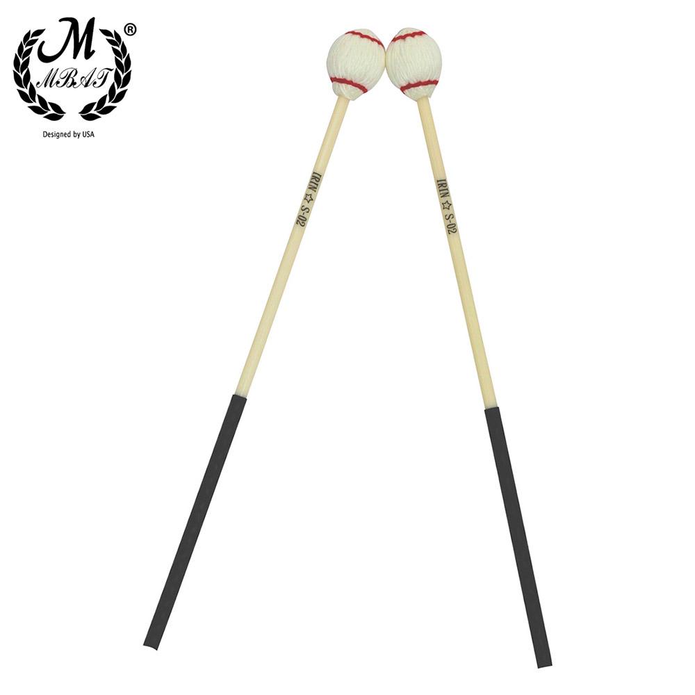 1 Pair M MBAT S-02 Hard Rubber Head Marimba Sticks Mallets High Quality Xylophone Piano Hammer Percussion Instrument Accessories