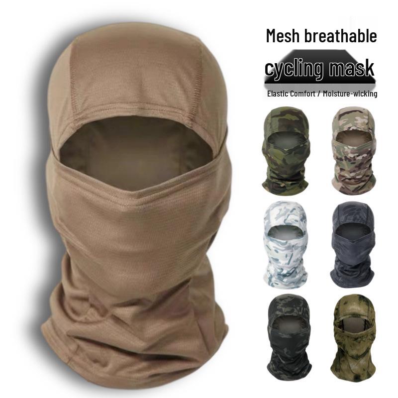 Camouflage Full Face Balaclava: Sun, Dust & Wind Protection for Outdoor Cycling - Men's Gaiter & Headband Combo