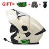 Bluetooth-Enabled Full Face Motorcycle Helmet With Dual Visors DOT 3C Certified All-Season Flip-Up Design Men Women