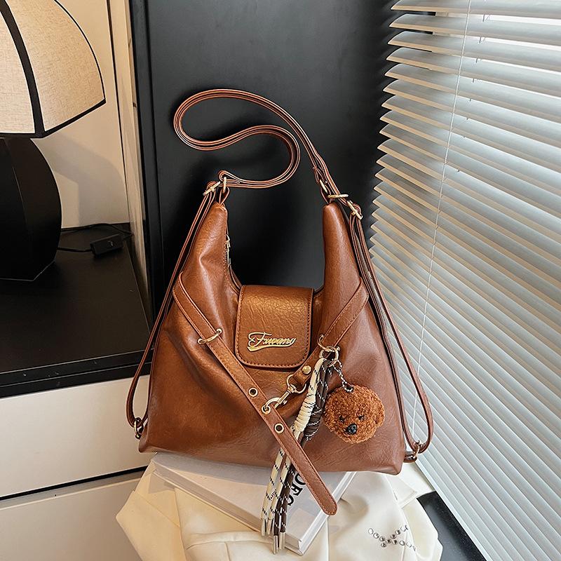 Retro commuter tote bag women's large capacity 2025 new autumn and winter versatile shoulder bag casual multi-functional backpack