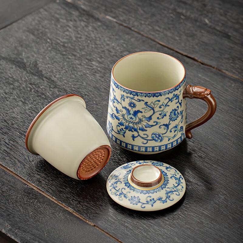 Ru Kiln Style Ceramic Tea Cup with Infuser