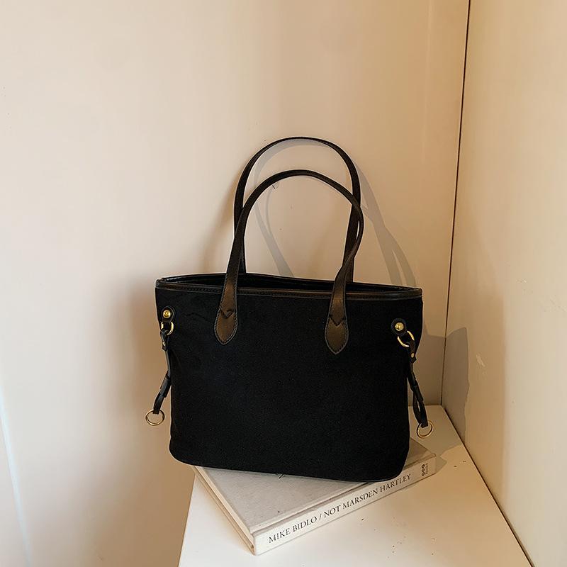 Bag women's large capacity 2025 new trendy high-end portable shoulder big bag, college students commuting tote bag in class