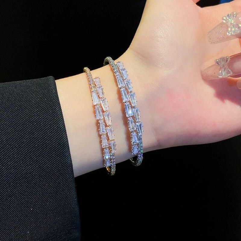 Zircon Bow Cuff Bracelet for Women Korea Luxury High-grade Charm Bracelet Fashion Personality Wedding Dainty Accessories