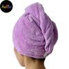 Coral Velvet Hair Drying Towel Ultra Absorbent Twist Head Turban Drying Cap Bat ng Button Hat