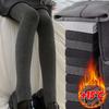 Women Grey Knitted Tights Autumn Winter Elastic Dark Grey Stocking Y2K Female Plus Thick Warmth Cotton Streetwear Pantyhose