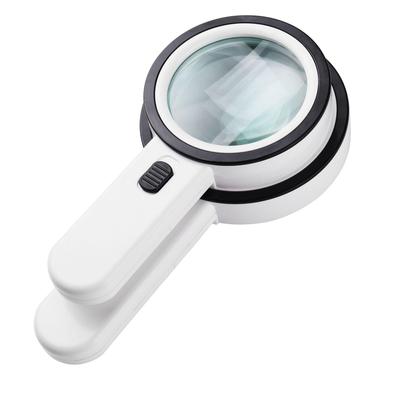 Loupe portative 30x avec 12 lumières LED pour les antiquités et la lecture