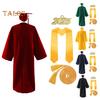 1 Set Academic Uniform Includes Hat Shawl Honour Rope V-Neck Bat-Sleeved Robe 2025 Graduation Cap And Gown Set for Memorable Graduation Events