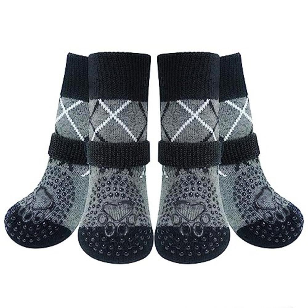 4pcs/set Thickened Anti-Slip Dog Socks Breathable Pet Paw Protector Puppy Warm Sock  Outdoor Use