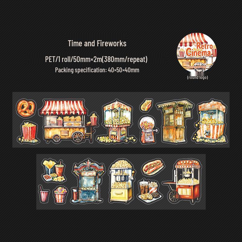 Beautiful Day Scenery PET Tape: Retro Movie Themes for DIY Collage, Series of 4