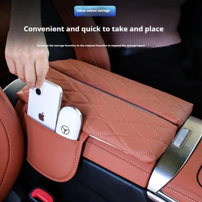 For 20-23 Benz GLE GLS Car Armrest Box Cover Pad Leather Anti-Scratch Center Console Cover Cushion Car Interior Accessor