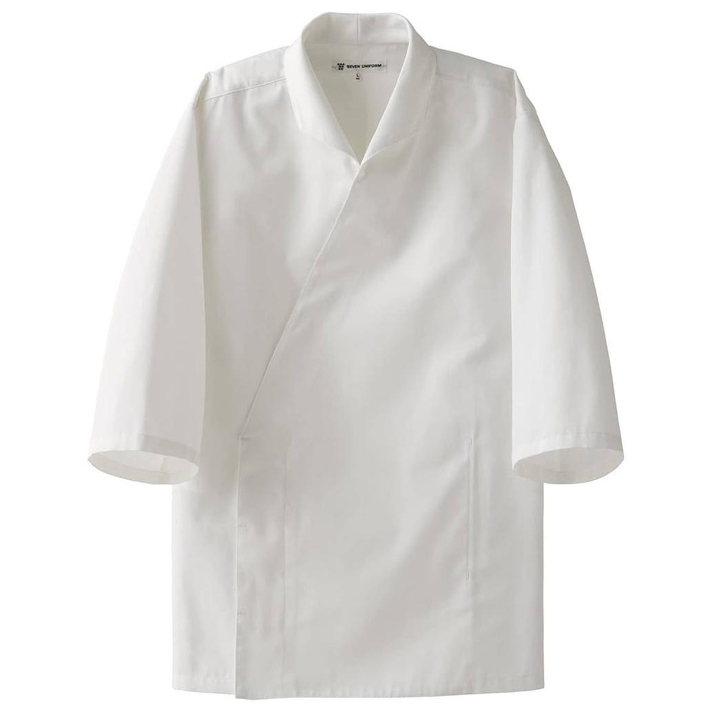 Seven Uniform EA3080-0 Coat/3/4 Sleeves, White, Size L