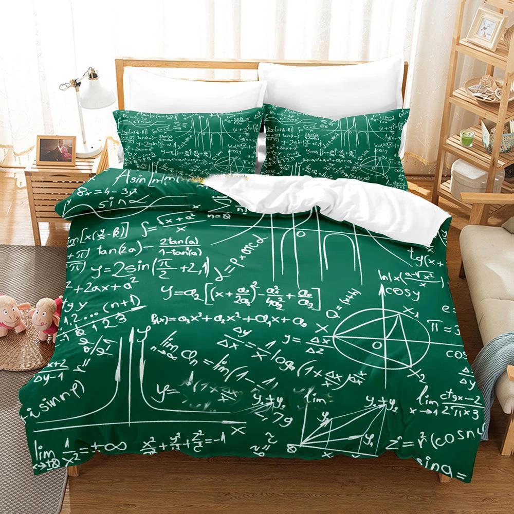 Pizarra Fórmula Adultos Niños Individual Doble Matrimonial Queen King Size Funda Nórdica Dormitorio Genio Matemático Nueva Funda Nórdica Funda de Almohada