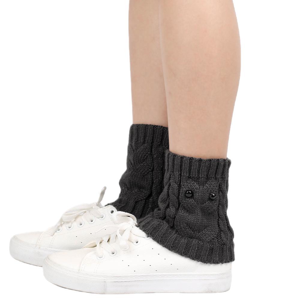 Cozy Japan-Korea Owl Woolen Ankle Warmers: Warm & Cold-Proof Knitted Boot Cuffs