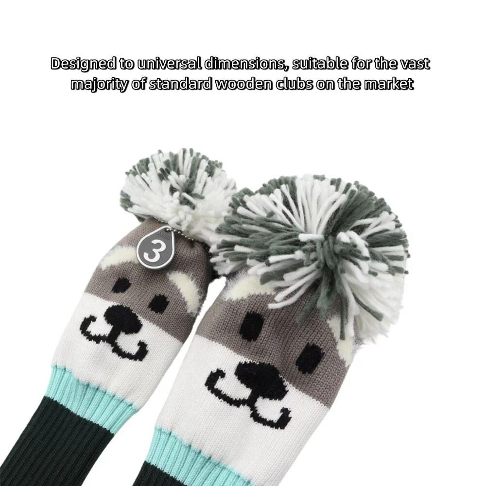 Soft and Durable Golf Club Headcover Schnauzer Designed Golf Knitted Sock Covers  for Driver