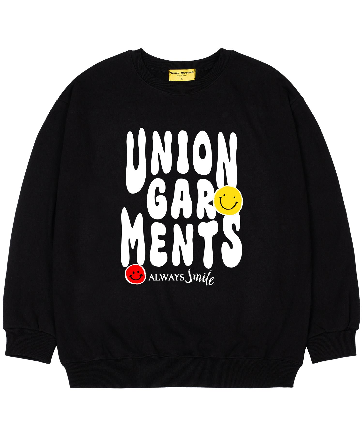 Union Garments [С флисовой подкладкой] Smile Garments Свободная толстовка Черная M