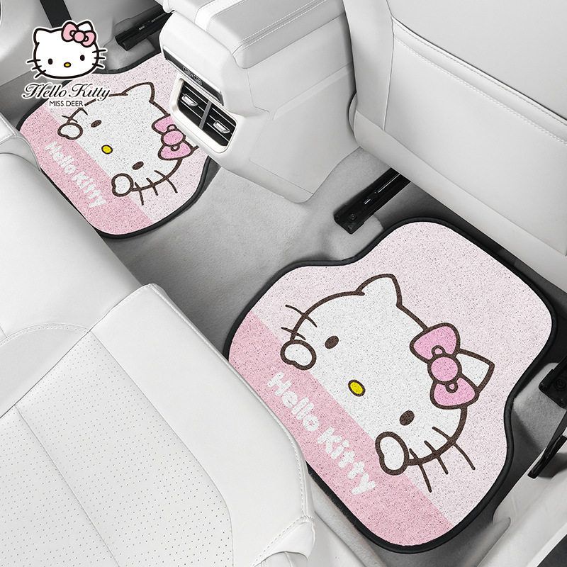 Hellokitty Car Foot Mat Filiform Pad Single Piece Neutral Protective Car Non Slip Carpet Foot Mat Anti-Dirty Mat