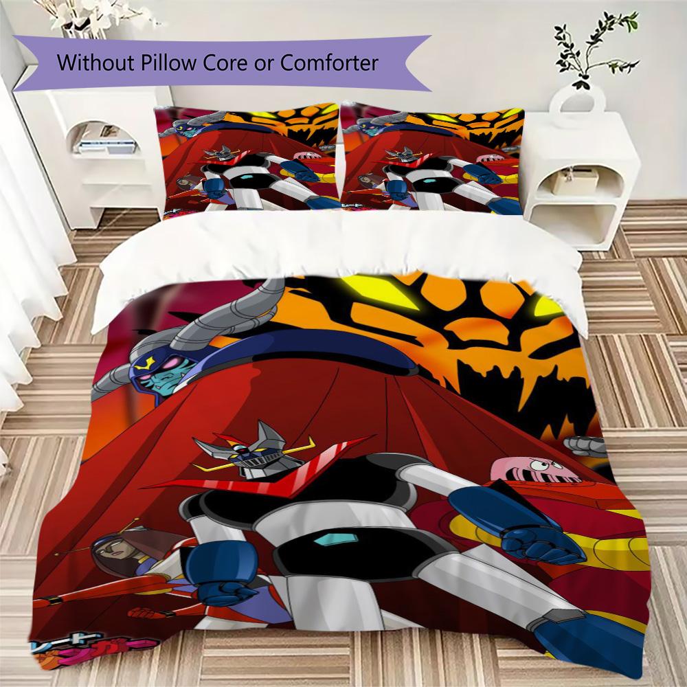 Retro Robot Pattern Bedding,Quilt Set Quilt Cover Pillowcase Home Birthday Gift (1*duvet Cover+2*pillowcase,without core)SSJT0917283