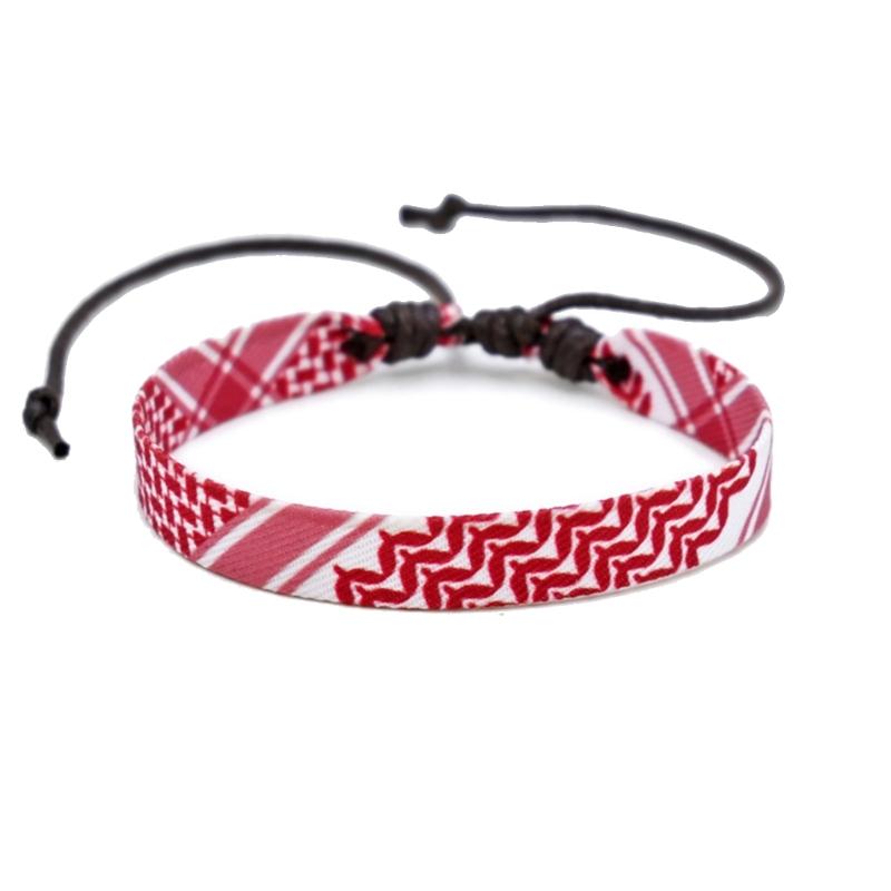 Unique Arab Inspired Cotton Wristband Adjustable Handchain Handmade Multicolor Wristchain Ornament for Trendy Outfits