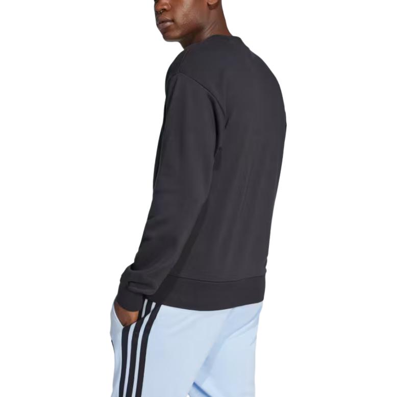 Adidas Essentials Moletom Felpudo com Logo Grande Preto/Branco Masculino Streetwear JE8949