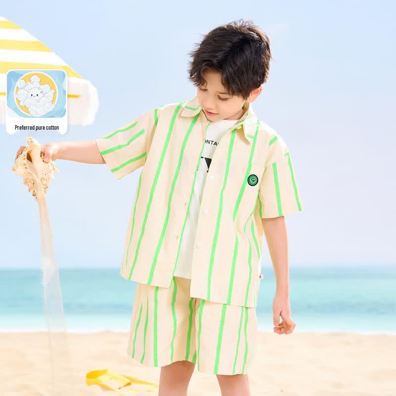 Montagut Boys  Striped Summer Shirt & Shorts Set 130